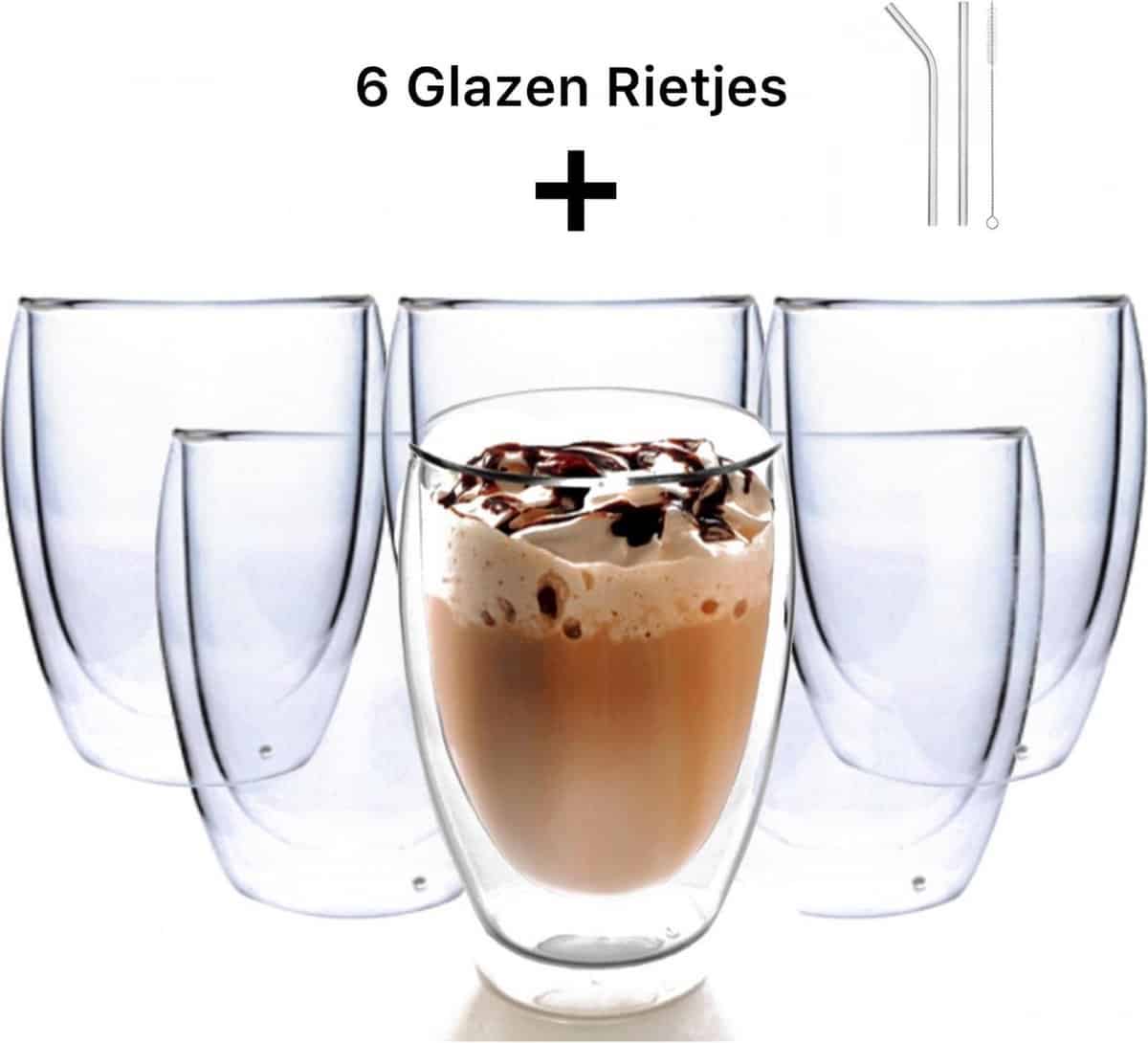 George Bernard haalbaar Oneffenheden Dubbelwandige Glazen - 350ml - Set Van 6 - Latte Macchiato Espresso  Koffieglazen - Koffiekopjes - Theeglazen - Koffieglas - Kookstore.nl