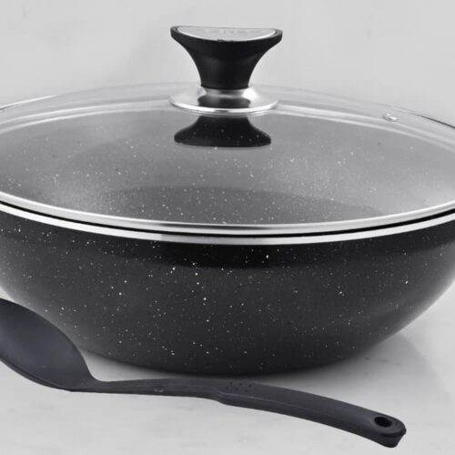 Graniet Wokpan - 32cm/5,5 ltr (Geschikt voor alle warmtebronnen)