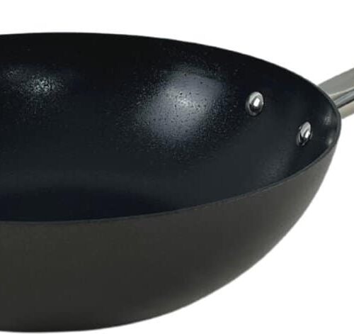 Jazz Wokpan Inductie 28 cm zwart - Carbon staal - Natuurlijke anti-aanbaklaag - Pre-seasoned - Zware kwaliteit
