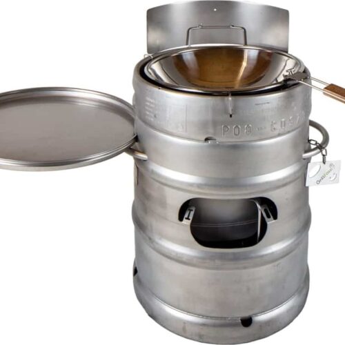 Wok, wokpan, rvs wok voor BBQ toon