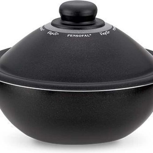 Pensofal BioStone Black VapSi wokpan met 2 handvaten en koepelvormig deksel Ø24cm, PEN 8534-B
