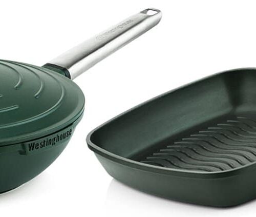 Westinghouse Pannenset - Performance Series Wokpan 28cm + Grillpan 28cm - Groen