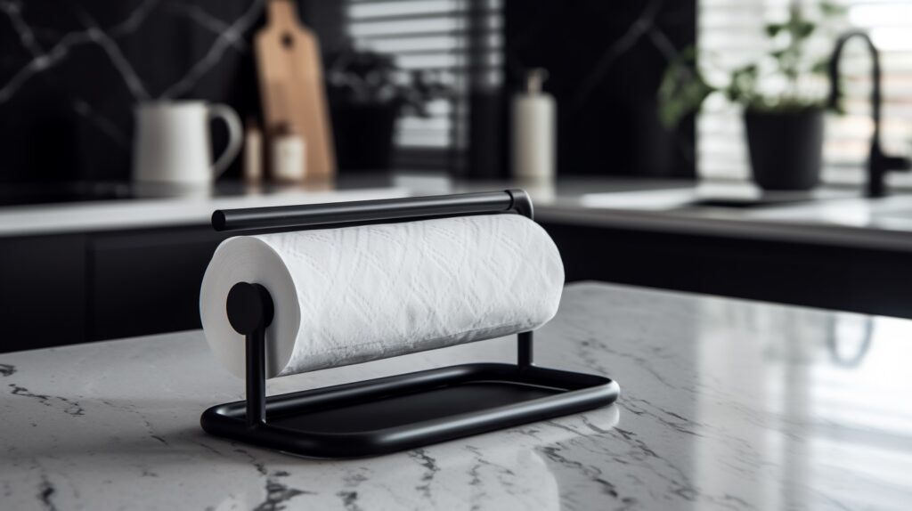 beste en mooiste mat zwarte keukenrolhouder