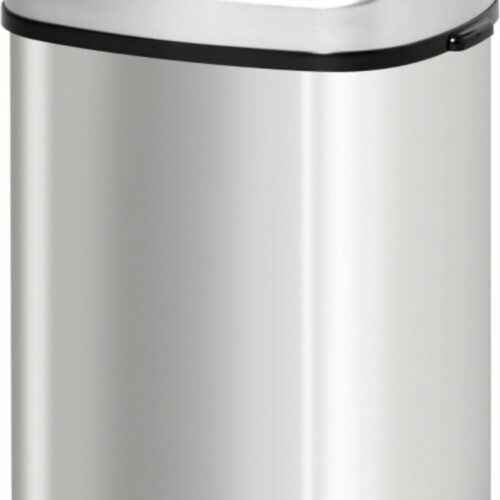 Afvalemmer met infraroodsensor - 48L - Afvalbak - Pedaalemmer - Prullenbak - Keuken accessoires - Zilver - L40,5 x B29,5 x H57 cm