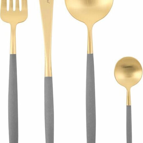 BESTEKSET 24-delig - GOA - MAT GOUD-GRIJS // CUTIPOL