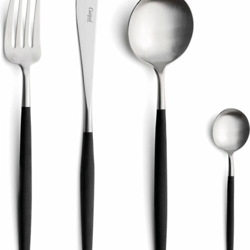 BESTEKSET 24-delig - GOA - MAT RVS-ZWART // CUTIPOL
