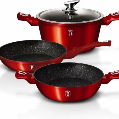 BerlingerHaus 1292 - Pannenset - 4 delig - pannensets - Pannen - Pannenset inductie - Pannenset Gas - Mettalic Line