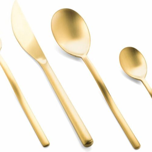 Bestekset 24 delig Pisa Oro Ice (mat goud) | Mepra | Vaatwasbestendig