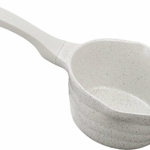 Braadpan 20cm pot kleine steelpan kleine steelpan steelpan met schenktuit, anti-aanbaklaag, 2,5 liter, geschikt voor inductie, met siliconen handgreep, voor alle warmtebronnen