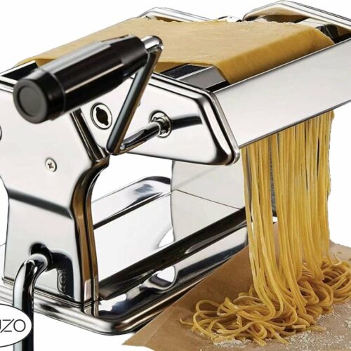 Ceruzo Pastamachine RVS - Spaghetti Machine - met Tafelgreep -verstelbaar 6 diktes- 21.5x21.5x15 cm