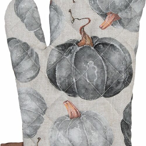 Clayre & Eef Ovenwant 18x30 cm Grijs Katoen Pompoen