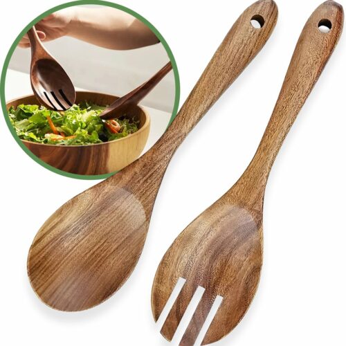 Dayshake Houten Slabestek 2-delig - Luxe Slacouvert - Duurzaam Salade Bestek - Saladebestek - Vaatwasserbestendig