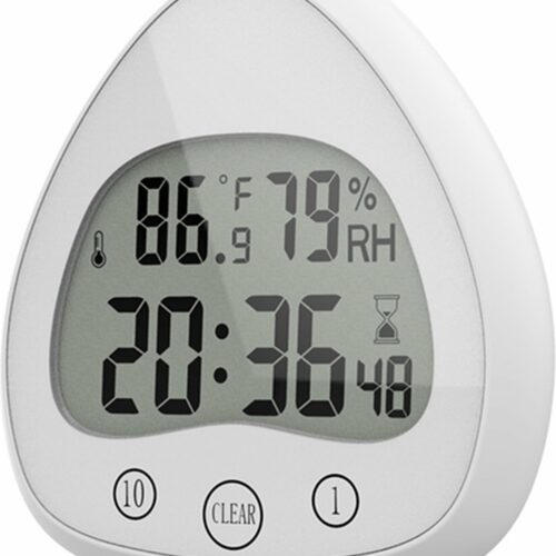 Douchetimer - Wit - Kookwekker - Douchewekker - Douche Klok - badkamer klok - Waterproof - met Zuignap - Timer - Digitaal - Incl. Batterijen