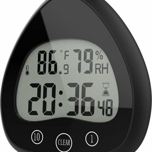 Douchetimer Zwart - Kookwekker - Douchewekker - Douche Klok - badkamer klok - Waterproof - met Zuignap - Timer - Digitaal - Incl. Batterijen