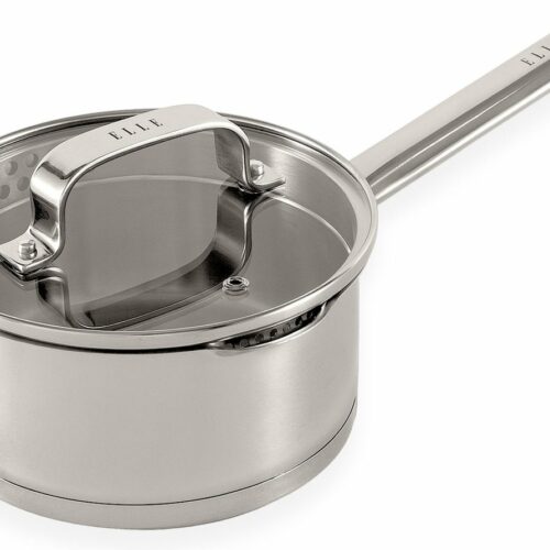 ELLE Gourmet Moderne Sauspan met Deksel - ⌀ 16 cm - PFAS vrije RVS steelpan inductie - Geschikt voor alle warmtebronnen