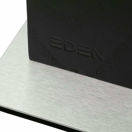 Eden Magnetic Knife Block EQB102 Magnetisch Messenblok, Zwart Essenhout, Stalen Basis, 23 x 25 cm