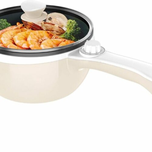 Elektrische Hot Pot Pan - 1.6L, Draagbare Multicooker voor Soep, Noedels, Pasta, Eieren - 250W/600W, Anti-aanbaklaag, Zwart