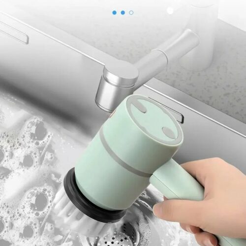 Elektrische Reinigingsborstel Multifunctionele Afwas Usb Oplaadbare Elektrische Roterende Scrub Borstel Huishoudelijke Apparaat Schoonmaak Afwas Gadget Slim Gemakkelijk Afwassen Groen