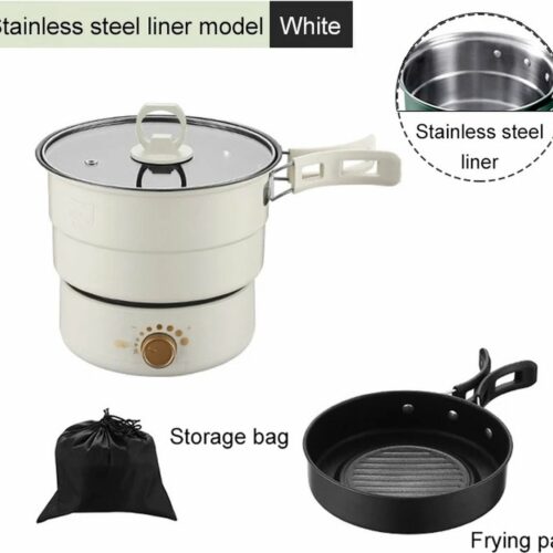 FIBILA Multicooker - Elektrische Pan - Multifunctionele Pan - Opvouwbare Pan - Koekepan - Stoofpot - Soeppan - RVS