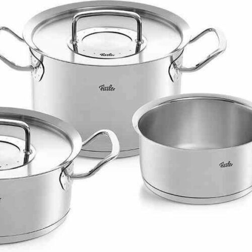 Fissler Original-Profi Collection 2022 Pannenset met Steelpan en RVS Deksels, 3-delig