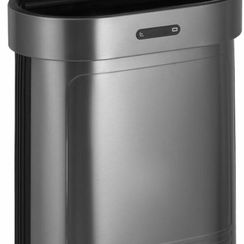FlinQ Sensor Bin 60L Prullenbak - Vuilnisbak met Sensor en Softclose Deksel - Afvalbak met Industrieel Design - RVS Afvalemmer