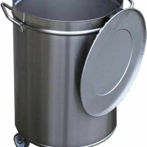 Gastro M RVS Afvalemmer op Wielen met Deksel 100ltr - GN146 - Horeca & Professioneel - Horeca & Professioneel