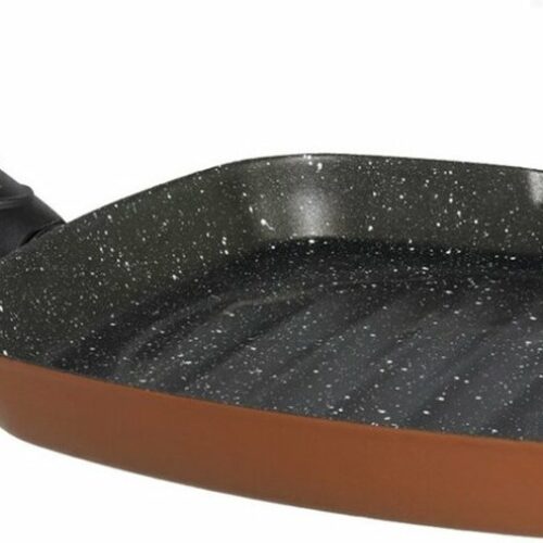 Gerimport Grillpan 28 X 7 Cm Staal Zwart/koper