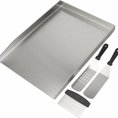Goodivery ® Roestvrijstalen BBQ Grillplaat met Spatel en Schraperset - Geschikt voor Diverse Gasgrills