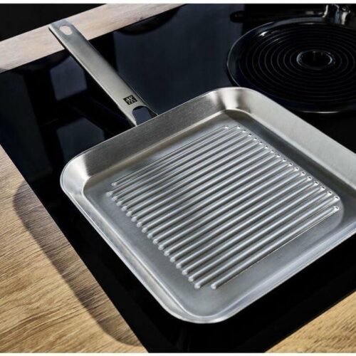 Grillpan geschikt voor inductie - 45 x 24 x 25 cm - zilver - 24 cm