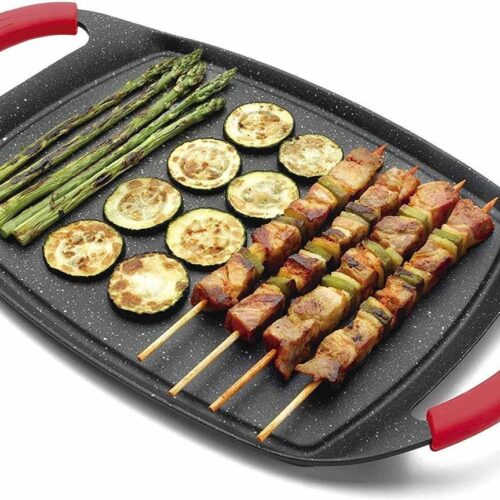 Grillrooster met Steeneffect - Anti-aanbaklaag - 1 stuk - 36 x 23 cm - Grillpan