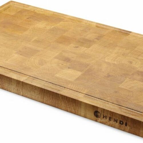 Hendi Eikenhouten serveerplank - eindnerf - met handgrepen - 530x325x35mm - dubbelzijdig