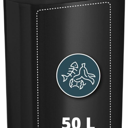 Homra FONIX Prullenbak met Sensor Zwart 50 liter - Automatische Soft Close Deksel- Zwarte Afvalemmer - Infrarood Sensor - Vuilnisbak met Elektrische Deksel - Vingerafdrukvrij - Vuilafstotend