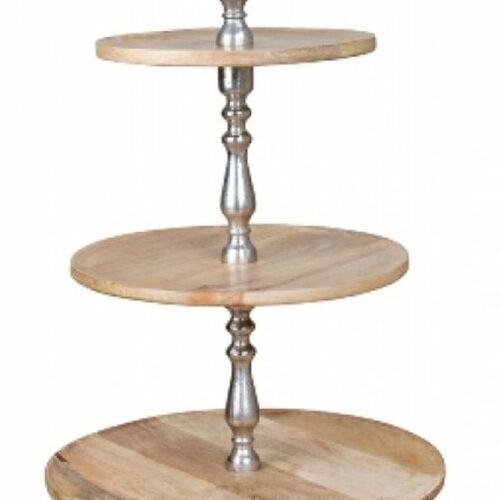 Houten etagère 5-laags hoog -hoogte: 158cm, diameter: 30,5 + 41 + 51 + 76cm - Ronde Etagére - XXL
