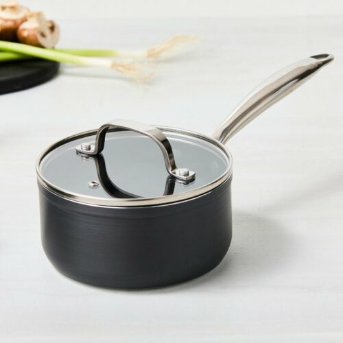 ISENVI Victoria Forged keramische sauspan 16 CM - RVS greep - Antraciet - Keramisch - 100% PFAS, PTFE en PFOA vrij - 100% duurzaam - Unieke Antiaanbaklaag - Non-stick bodem - Geschikt voor alle warmtebronnen inclusief inductie