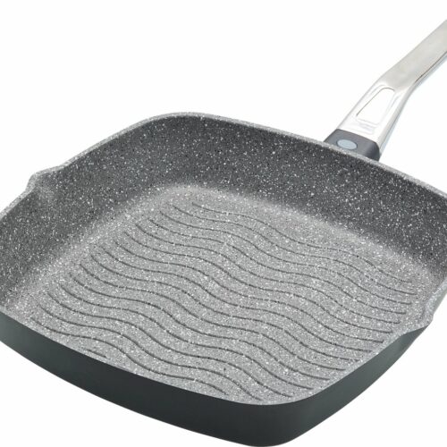 Kitchen Craft MasterClass Grillpan 28 Centimeter - Geschikt voor Inductie Antiaanbaklaag Inklapbare Handgreep