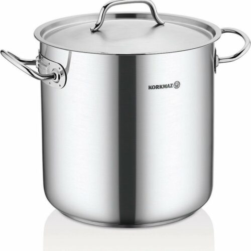 Korkmaz Gastro Proline RVS XXL soeppan/kookpan groot 36 x 33 cm 33.5 liter - Geschikt voor alle warmtebronnen ook inductie - Hoogwaardige materialen - Inclusief maatverdeling