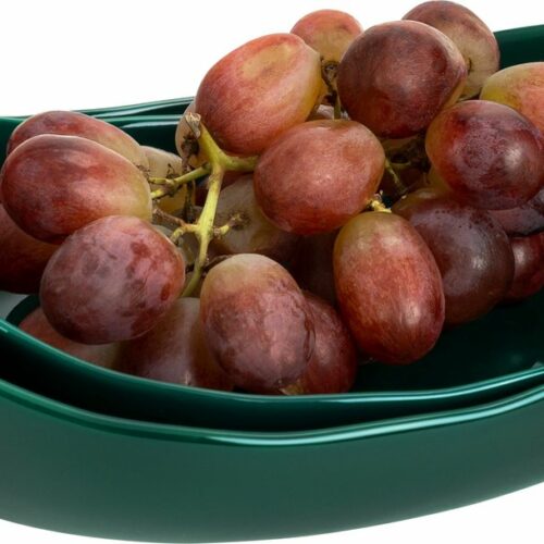 Krumble Serveerschalen in set van 2 - Presenteerbladen - Tapasschalen - Servies - Schaal - Kleine en grote schaal voor snacks - Keramiek - Donkergroen