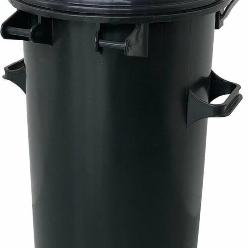 Kunststof afvalemmer 50 liter grijs met beugel