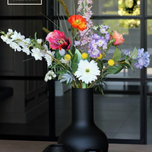 LS Collection® - Rond 60cm - Dienblad - Kaarsenplateau - Kaarsplateau - Serveerplank - Dienblad Hout - Wooden Tray - Plateau - Decoratie - Woonaccessoires - Zwart - Sinterklaas - Pakjesavond - Black Friday