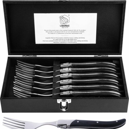 Laguiole Style de Vie Vorken Luxury Line - 6-delig - Zwart pakkahout