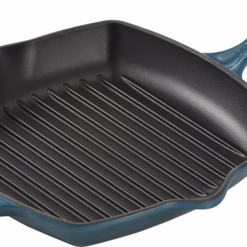 Le Creuset Grillpan Signature - Deap Teal - 26 x 26 cm - geëmailleerde anti-aanbaklaag