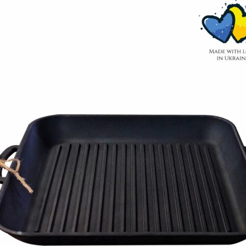 MAYSTERNYA Gietijzeren Grillplaat Inductie - 35 x 35 x 4 cm - Geschikt voor alle Warmtebronnen - Grillen - Grillpan - Grillplaat Gietijzer - BBQ Accessoires - Barbecue - Pannenset Barbecue - Pannenset - BBQ Plaat - Cadeau - Zwart