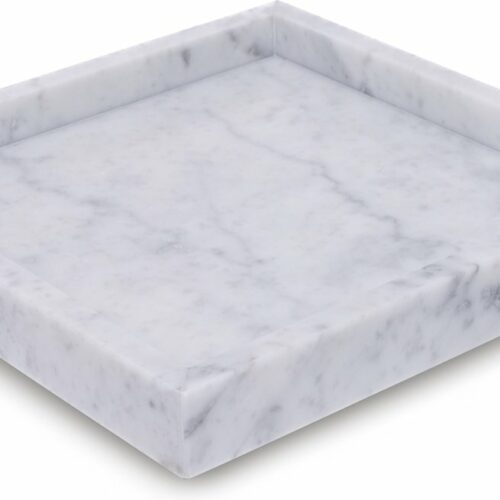 MOOISA - Marmer - Marmer dienblad wit - Tray 30x30cm - rond marmer dienblad - vierkant marmer dienblad - decoratie schaal - tapasplank - serveerplank