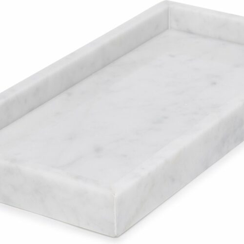 MOOISA - Marmer - dienblad - wit marmer - 30x15cm - rond marmer dienblad - vierkant marmer dienblad - decoratie schaal - tapasplank - serveerplank