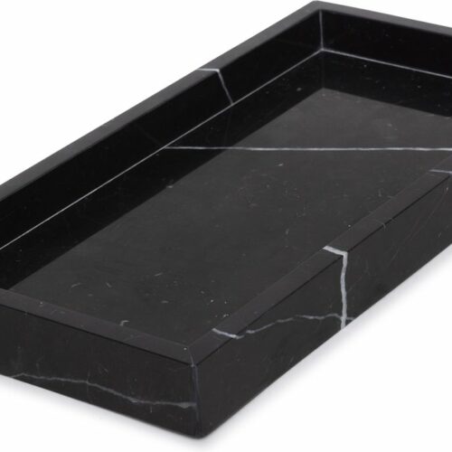 MOOISA - Marmer - dienblad - zwart marmer - 30x15cm - rond marmer dienblad - vierkant marmer dienblad - decoratie schaal - tapasplank - serveerplank