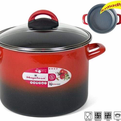 Magefesa Soeppan 5,8 Liter 24 Cm Staal/glas Rood 2-delig