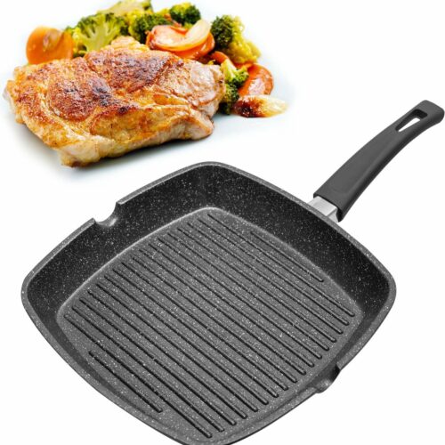 Maison & Kitchen - Grillpan - Marmeren coating - 29 cm - Zwart