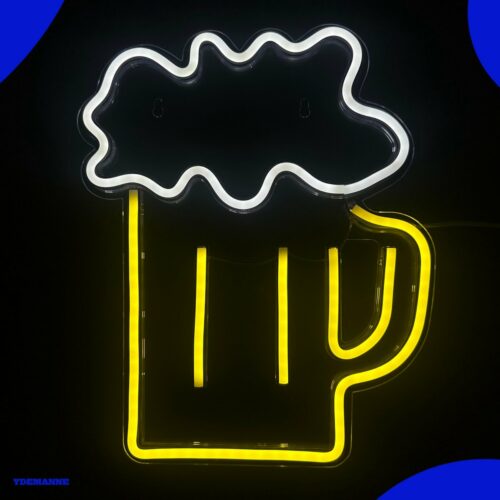 Neon Lamp - Bierglas - Dimbaar - Incl. Ophanghaakjes - Neon Sign - Neon Verlichting - Neon Led Lamp - Wandlamp - Mancave