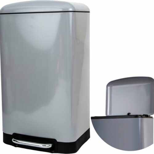 Prullenbak - Pedaalemmer - Afvalbak - Afvalemmer - 20 Liter - Metaal - Chroom - 30x29x52.5cm