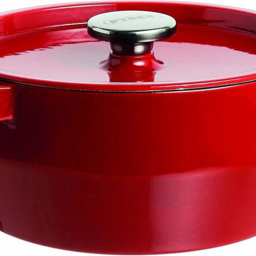 Pyrex Slowcook Braadpan - Gietijzer - 24 cm - 3.6 l - Rood